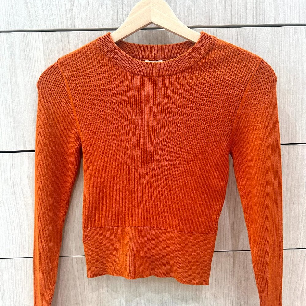 Garage Raven Ribbed Crew in Gold Flame